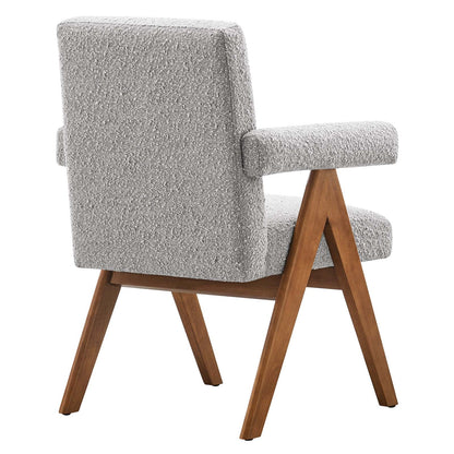 Lyra Boucle Fabric Dining Room Chair Set of 2 by Modway