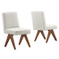 Lyra Boucle Fabric Dining Room Side Chair Set of 2 by Modway