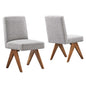 Lyra Boucle Fabric Dining Room Side Chair Set of 2 by Modway