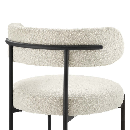 Albie Boucle Fabric Dining Chairs Set of 2 by Modway