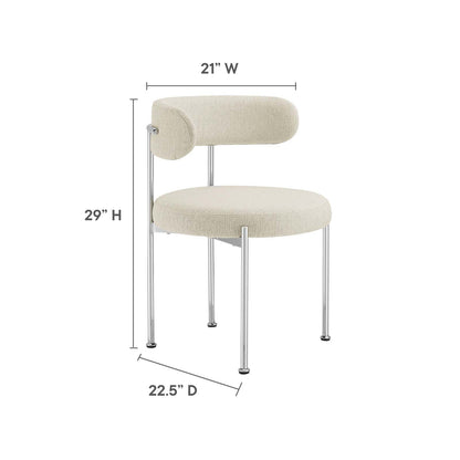 Albie Fabric Dining Chairs Set of 2 by Modway