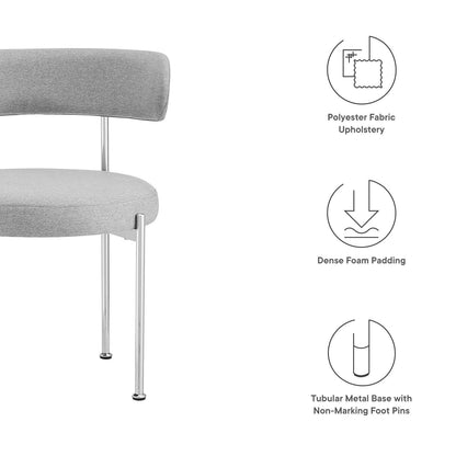 Albie Fabric Dining Chairs Set of 2 by Modway