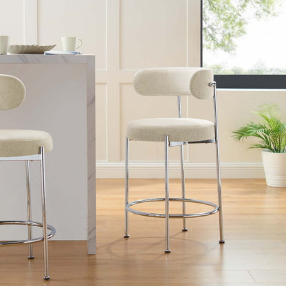 Albie Fabric Counter Stools Set of 2 by Modway