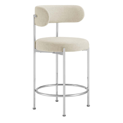 Albie Fabric Counter Stools Set of 2 by Modway