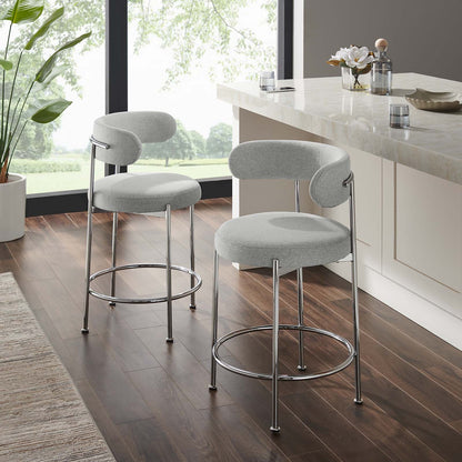 Albie Fabric Counter Stools Set of 2 by Modway