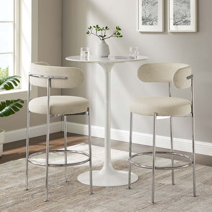 Albie Fabric Bar Stools Set of 2 by Modway