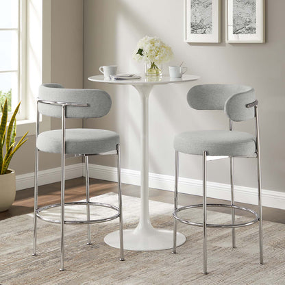 Albie Fabric Bar Stools Set of 2 by Modway