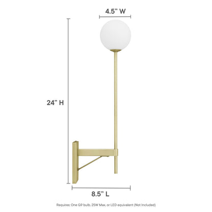 Riva White Globe Wall Sconce by Modway