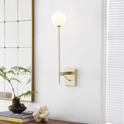 Riva White Globe Wall Sconce by Modway