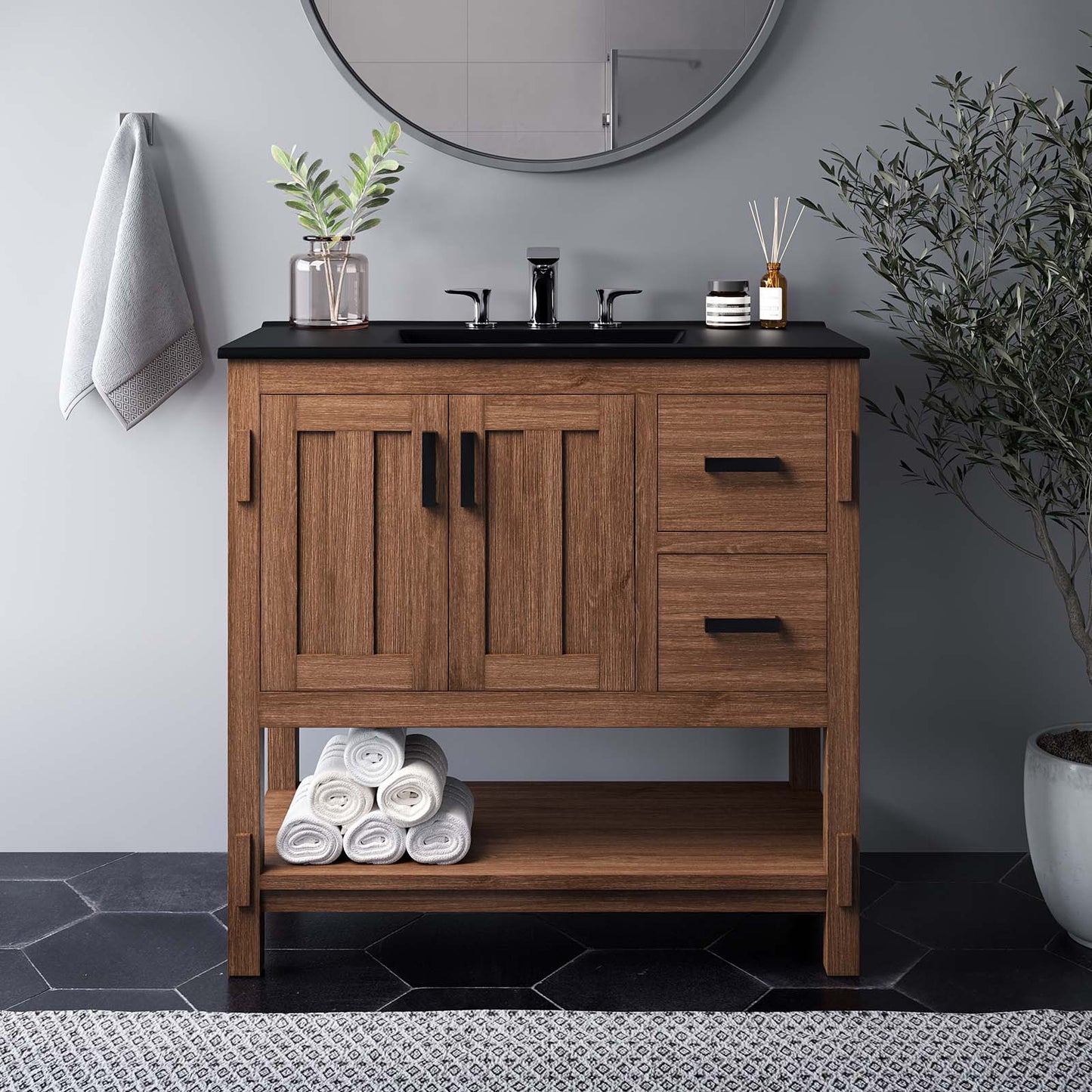Ashlyn 36" Wood Bathroom Vanity by Modway