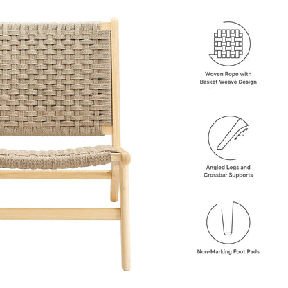 Saoirse Woven Rope Wood Accent Lounge Chair by Modway