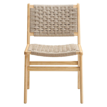 Saoirse Woven Rope Wood Dining Side Chair Set of 2 by Modway