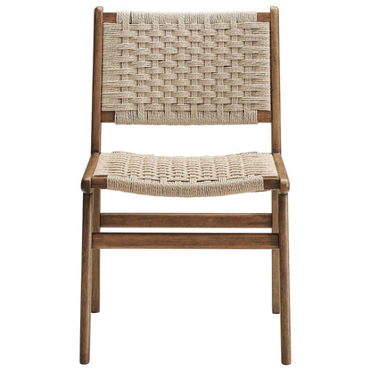 Saoirse Woven Rope Wood Dining Side Chair Set of 2 by Modway