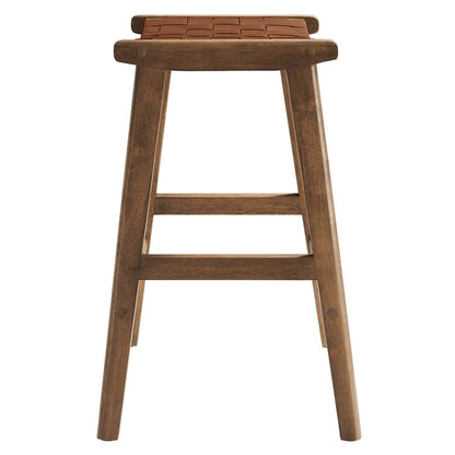 Saoirse Faux Leather Wood Counter Stool Set of 2 by Modway