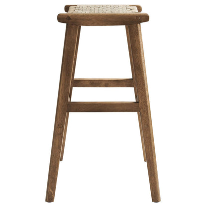 Saoirse Woven Rope Wood Bar Stool Set of 2 by Modway