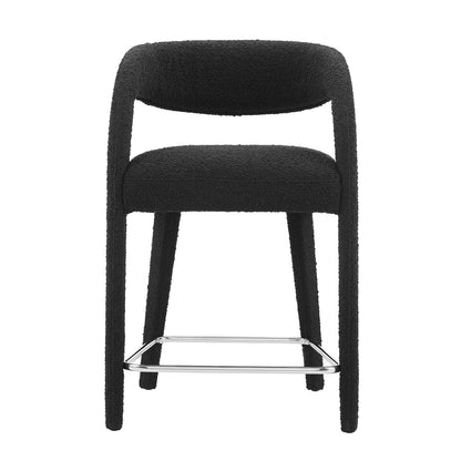 Pinnacle Boucle Upholstered Counter Stool Set of 2 by Modway