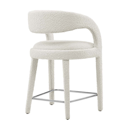Pinnacle Boucle Upholstered Counter Stool Set of 2 by Modway