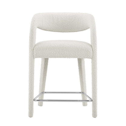 Pinnacle Boucle Upholstered Counter Stool Set of 2 by Modway