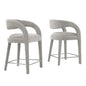 Pinnacle Boucle Upholstered Counter Stool Set of 2 by Modway