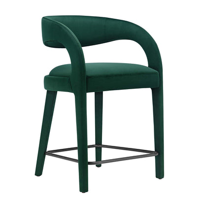 Pinnacle Performance Velvet Counter Stool Set of 2 by Modway