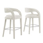 Pinnacle Boucle Upholstered Bar Stool Set of 2 by Modway