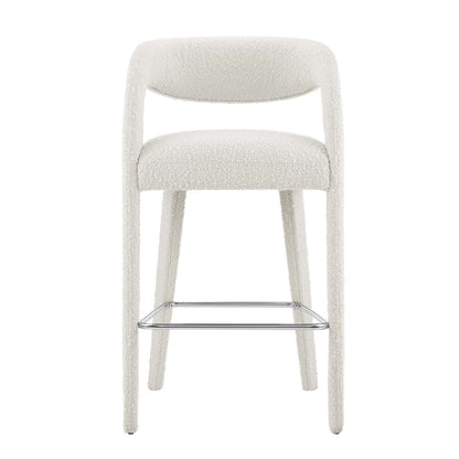 Pinnacle Boucle Upholstered Bar Stool Set of 2 by Modway