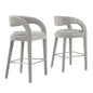 Pinnacle Boucle Upholstered Bar Stool Set of 2 by Modway