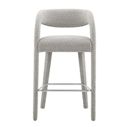 Pinnacle Boucle Upholstered Bar Stool Set of 2 by Modway