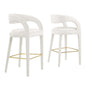 Pinnacle Performance Velvet Bar Stool Set of 2 by Modway