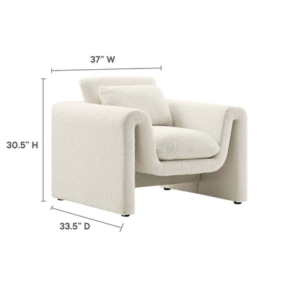 Waverly Boucle Upholstered Armchair by Modway