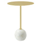 Aliza Round White Marble Side Table by Modway
