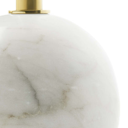 Aliza Round White Marble Side Table by Modway