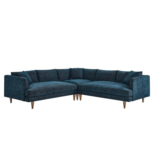 Zoya 3 Piece Down Filled Overstuffed Sectional Sofa by Modway