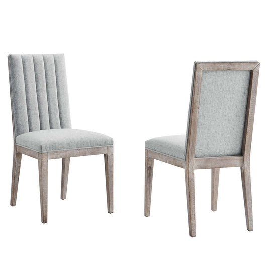 Maisonette French Vintage Tufted Fabric Dining Side Chairs Set of 2 by Modway