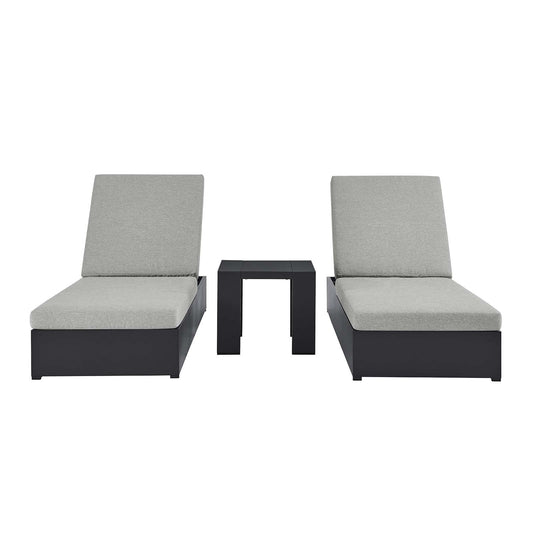 Tahoe 3-Piece Outdoor Patio Powder-Coated Aluminum Chaise Lounge Set by Modway