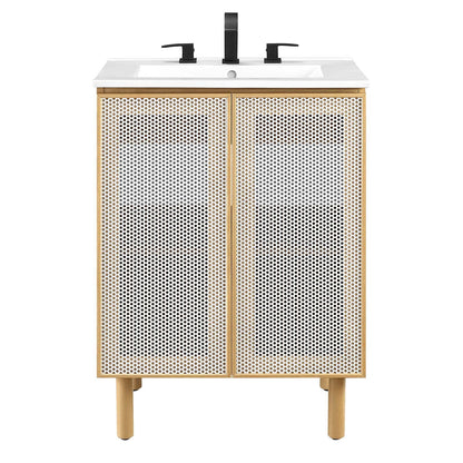 Calla 24" Perforated Metal Bathroom Vanity by Modway