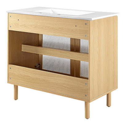 Calla 36" Perforated Metal Bathroom Vanity by Modway