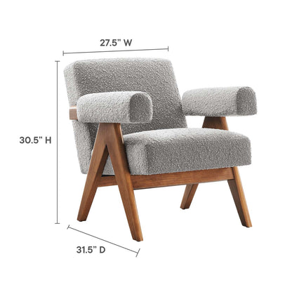 Lyra Boucle Fabric Armchair Set of 2 by Modway
