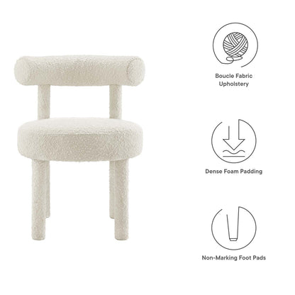 Toulouse Boucle Fabric Dining Chair Set of 2 by Modway