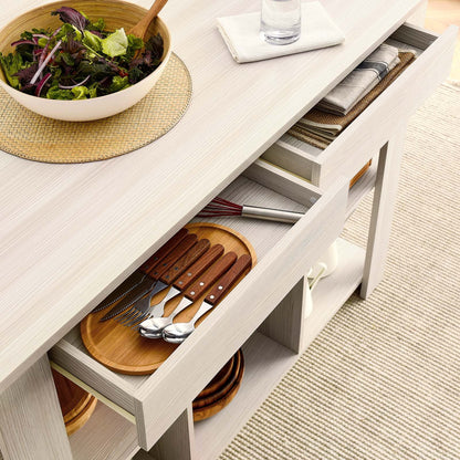 Meadowbrook 3-Piece Kitchen Island and Stool Set by Modway