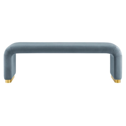 Koda Performance Velvet Waterfall Long Bench by Modway