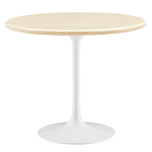 Lippa 36" Round Faux Travertine Dining Table by Modway