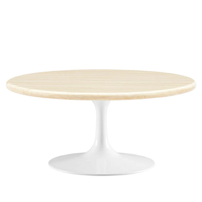 Lippa 36" Round Faux Travertine Coffee Table by Modway