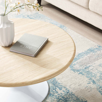 Lippa 36" Round Faux Travertine Coffee Table by Modway