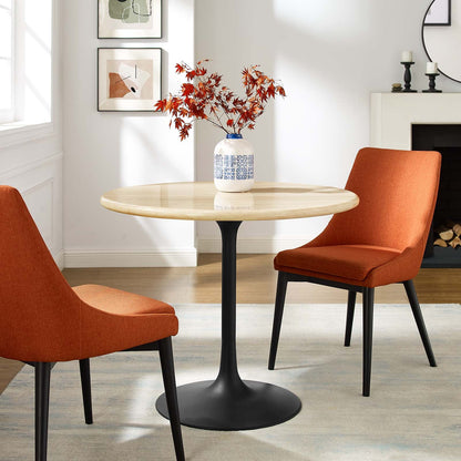 Lippa 36" Round Faux Travertine Dining Table by Modway
