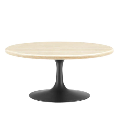 Lippa 36" Round Faux Travertine Coffee Table by Modway