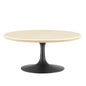 Lippa 36" Round Faux Travertine Coffee Table by Modway