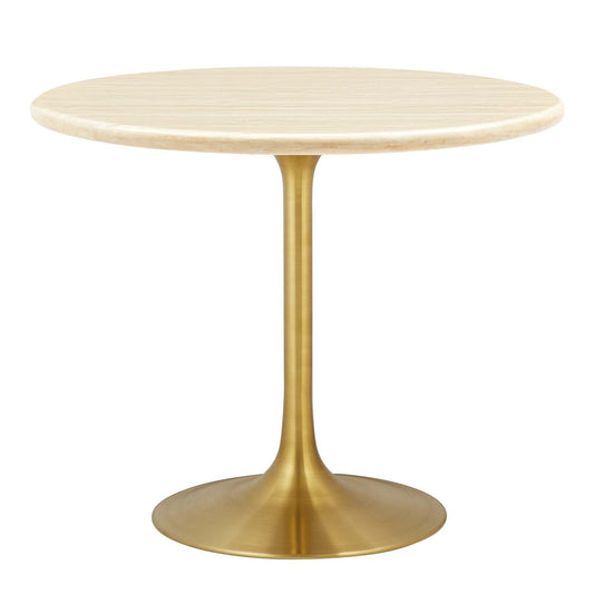 Lippa 36" Round Faux Travertine Dining Table by Modway