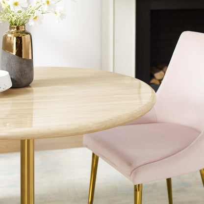 Lippa 36" Round Faux Travertine Dining Table by Modway