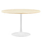 Lippa 48" Round Faux Travertine Dining Table by Modway